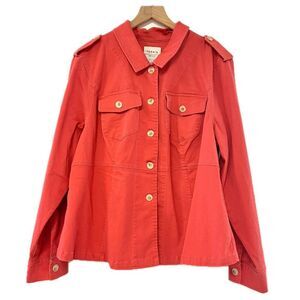 Torrid Red/Orange Button Up Jacket - Size 2X